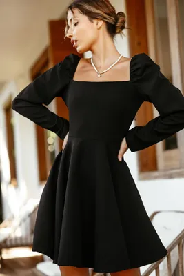 Платье женское черное юбка солнце, Женский, На любой сезон, размер 46,  материал Бамбуковое волокно — купить в интернет-магазине OZON (1100019168)