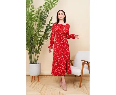 Красное фактурное платье-татьянка с короткими рукавами (ID#2018099172),  купить на Prom.ua