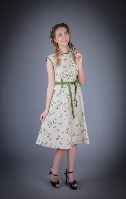 Милое платье-татьянка со вставками из кожи (арт. 12320) ♡ интернет-магазин  Gepur