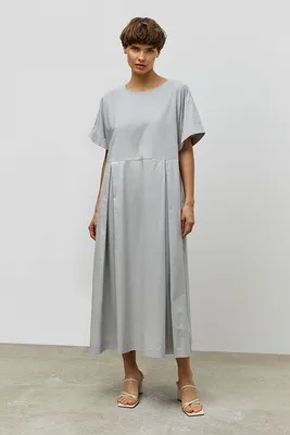Платье-трапеция свободного кроя без застежки - артикул B4523027, цвет  PEWTER - купить по цене 4619 руб. в интернет-магазине Baon
