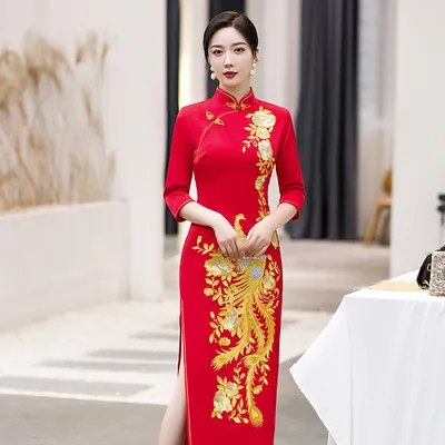 Купить Современное женское платье Cheongsam, короткое кружевное китайское платье  Ципао, винтажное элегантное платье Ци Пао, улучшенное | Joom