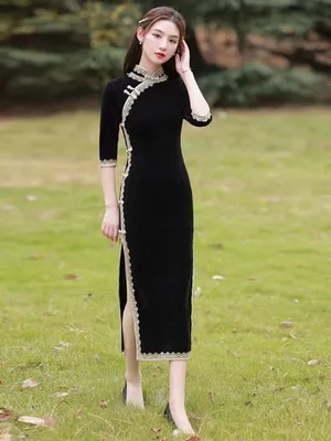 Women Evening Party Qipao Dress Chinese Silk Satin Long Cheongsam Plus Size  | eBay