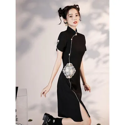 Кружевное лоскутное ажурное китайское платье, новинка 2022, платье-Ципао,  женское красное сексуальное платье-Ципао с коротким рукавом, вечерние  праздничные платья Тан | AliExpress