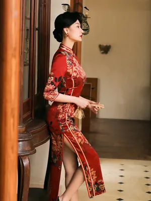 Elegant Lace Cheongsam Dress Long and Breathable Qipao – IDREAMMART