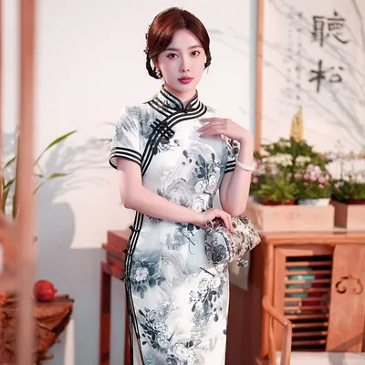 Красное китайское национально платье ципао купить недорого в  интернет-магазине Best-Shop.SU