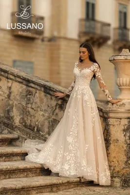 свадебное платье цвета шампань Lorange Safina | Купить свадебное платье в  салоне Валенсия (Москва)