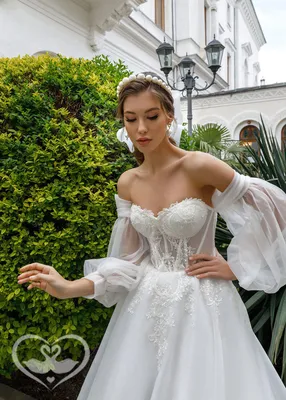 Бежевое свадебное платье - 68 фото
