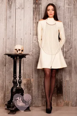 Нежное платье цвета шампань с длинным рукавом артикул 200601 цвет  телесный👗 напрокат 3 900 ₽ ⭐ купить 19 500 ₽ в Екатеринбурге