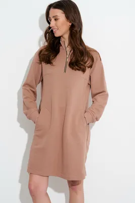 Платье-туника из трикотажного футера Sher (Цвет: Какао) - Morozov Store –  интернет-магазин дизайнерской женской одежды