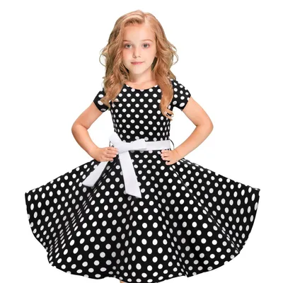 Летнее платье в горошек для девочек от 3 до 12 лет купить недорого —  выгодные цены, бесплатная доставка, реальные отзывы с фото — Joom