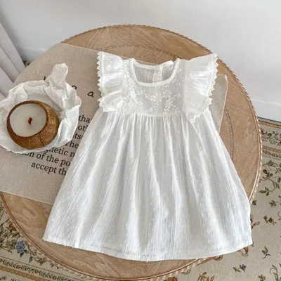 Белое платье в горошек для девочки №1183810 - купить в Украине на Crafta.ua
