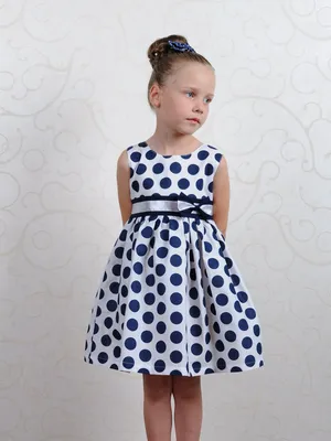 Радуга дети / Нарядное платье в горошек для девочки Цвет: белый |  Скидки-Девочкам. Одежда для девочек