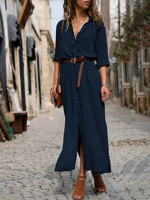 22 best casual outfit ideas for women over 40 years 22 » Eknom-Jo.com |  Long sleeve maxi dress, Dresses casual fall, Maxi dress