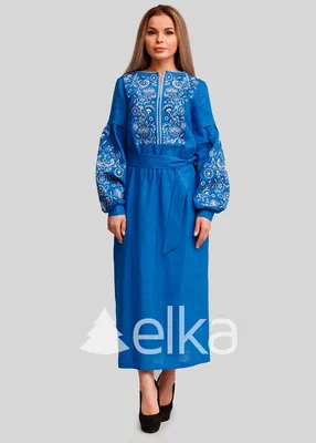 Платье вышиванка голубая, 220156, размеры XS, S, M, L, XL, 2XL | Сравнить  цены на ELKA.UA
