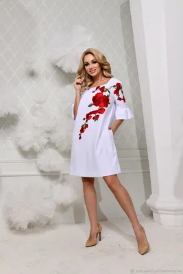 Белое платье, платье до колена – заказать на Ярмарке Мастеров – H72G7RU |  Платья, Санкт-Петербург
