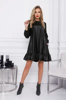 Купить Платье из эко-кожи 19279 хорошего качества с доставкой в  интернет-магазине modnica-shop.com.ua