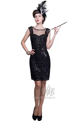 Черное платье 30-х годов с декольтированной спиной - купить за 9000 руб:  недорогие ревущие 20-е, Чикаго, Гэтсби, флапперы в СПб