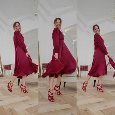 Платье из сатина бордовое как в ZARA с Aliexpress | ALIWITHRON - женская  одежда с AliExpress от @viktoria_ron