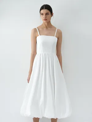 Платье-баллон со съемными бретелями, белый цвет, арт. 321670203-002 купить  в интернет-магазине CHARUEL