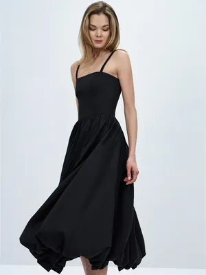 Платье-баллон со съемными бретелями, черный цвет, арт. 321670203-167 купить  в интернет-магазине CHARUEL