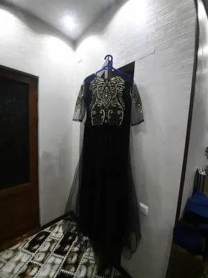 Длинное вечернее платье в пол черного цвета на запах | Женские вечерние  платья больших размеров в Бишкеке. Evening Dress в Кыргызстане