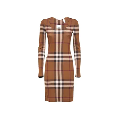 Burberry Клетчатое Платье Из Букле - Farfetch