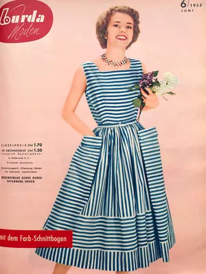 Платье винтажное из Burda Moden 6/1955: купить выкройки, пошив и модели |  Burdastyle