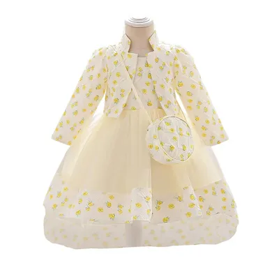 Купить Подарочные платья для новорожденных + пальто Платье для маленьких  девочек Платья для девочек Платье принцессы на день рождения Кружевное платье  на крестины Одежда для малышей Белое крещение | Joom