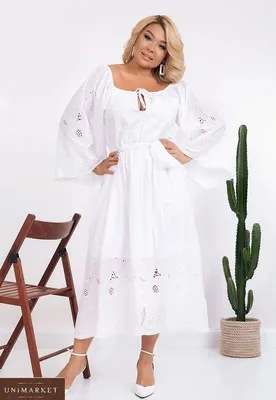 Длинное белоснежное расклешенное платье из батиста. Размер 42-74+ плюссайз  (ID#1414923703), цена: 3114 ₴, купить на Prom.ua