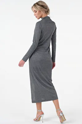 Серебристое платье из тонкого трикотажа FL-153.3-11 цена-3394 р. в интернет  магазине beauti-full.ru