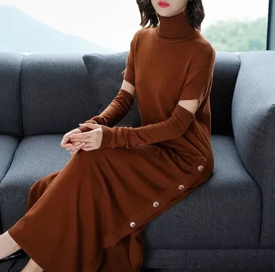 Не просто длинный свитер: 10 нетривиальных трикотажных платьев, которые в  моде в 2020-2021 | BonaModa | Дзен