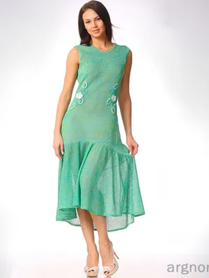 Платье из тонкого льняного трикотажа - Арт 50-17 | Интернет магазин  ArgNord.ru