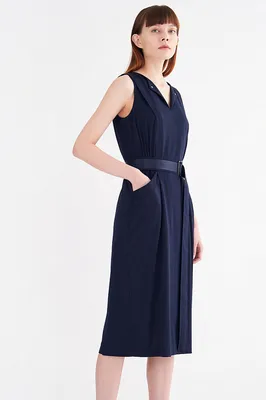 Платье-макси из трикотажа с длинным рукавом 00003065 бежевый коричневый  купить в интернет-магазине Post Meridiem