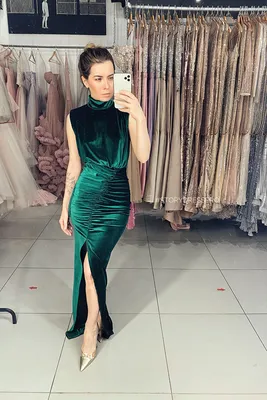 💚 Платье из зелёного бархата Gabriella 👗 Платья в аренду и напрокат Story  Dress Москва