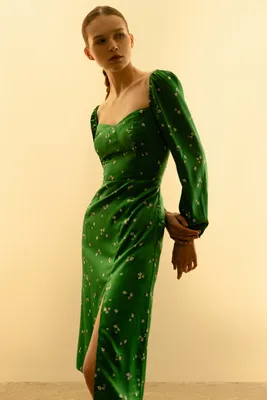 Купить платье гольф в рубчик зеленого цвета - 1343 - JK-Fashion