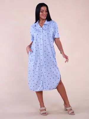 М389 Платье-халат «Премьера» (голубой) купить в Иваново