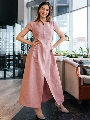 Платье из льна - Арт 58Ш/розовый | Интернет магазин ArgNord.ru