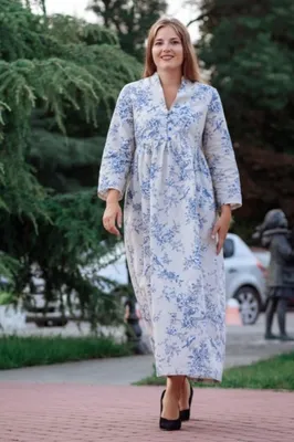Синее льняное платье с оборкой арт.3250 купить последний размер большого  размера для женщин