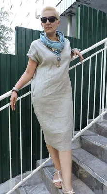 Платье льняное женское, модель: #027 — Купить в интернет-магазине \"Льняная  горница\"