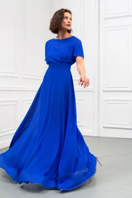 Синее платье-макси из шелка с люрексом, артикул 1-23/3-979-Н505 | Купить в  интернет-магазине Yana в Москве