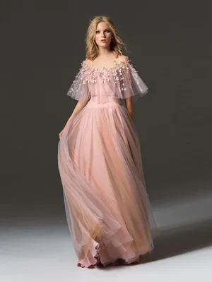 Персиково-розовое платье Hazel PV-0342 — купить в Москве - Свадебный ТЦ Вега