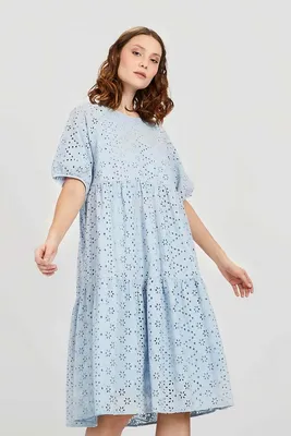 Платье из хлопкового шитья - артикул B4522048, цвет TEAR DROP - купить по  цене 6499 руб. в интернет-магазине Baon