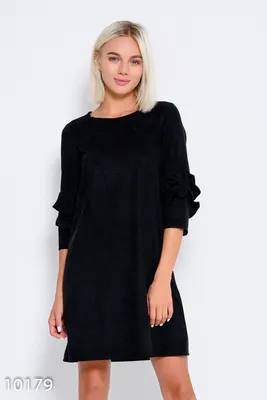 Короткое платье прямого кроя, черного цвета, 172R003-1 купить в Украине |  Цена, отзывы, характеристики в магазине AGER.ua