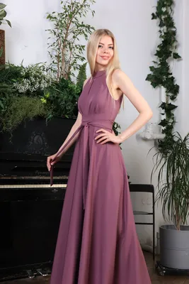 Купить торжественное Платье макси с американской проймой (Ягодное) в Москве  в ШоуРуме платьев по выгодной цене