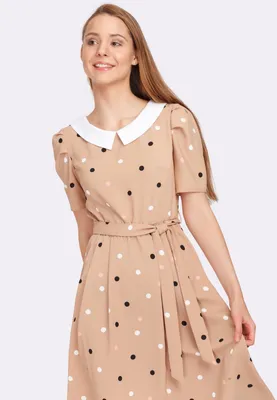 Весна Новое Облегающее платье с круглым вырезом и короткими рукавами с  высоким воротником и пышными рукавами colour white size S