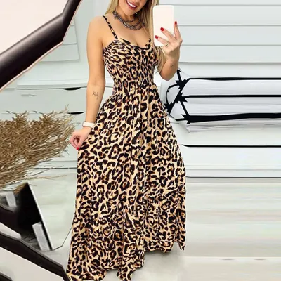 Платье с леопардовым принтом Цвет Многоцветный - HOUSE - 2952M-MLC