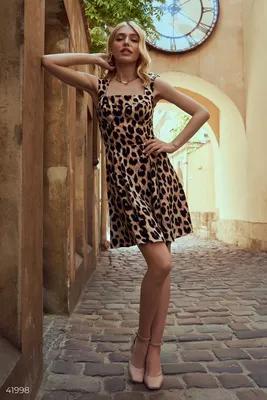 Платье с леопардовым принтом в интернет-магазине Ярмарка Мастеров по цене  6930 ₽ – S4SNSBY | Платья, Москва - доставка по России