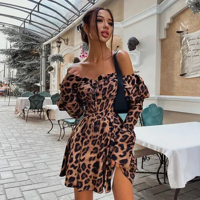 Платье с леопардовым принтом купить по цене 830 ₽ в интернет-магазине  KazanExpress