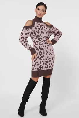 Платье женское с леопардовым принтом купить по низким ценам в  интернет-магазине Uzum (416548)
