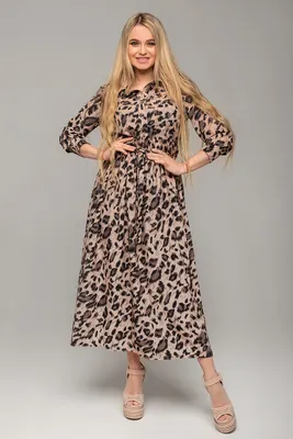 Купить Женское весенне-летнее платье с леопардовым принтом и уздечкой, с  коротким рукавом и круглым вырезом, с короткими рукавами | Joom